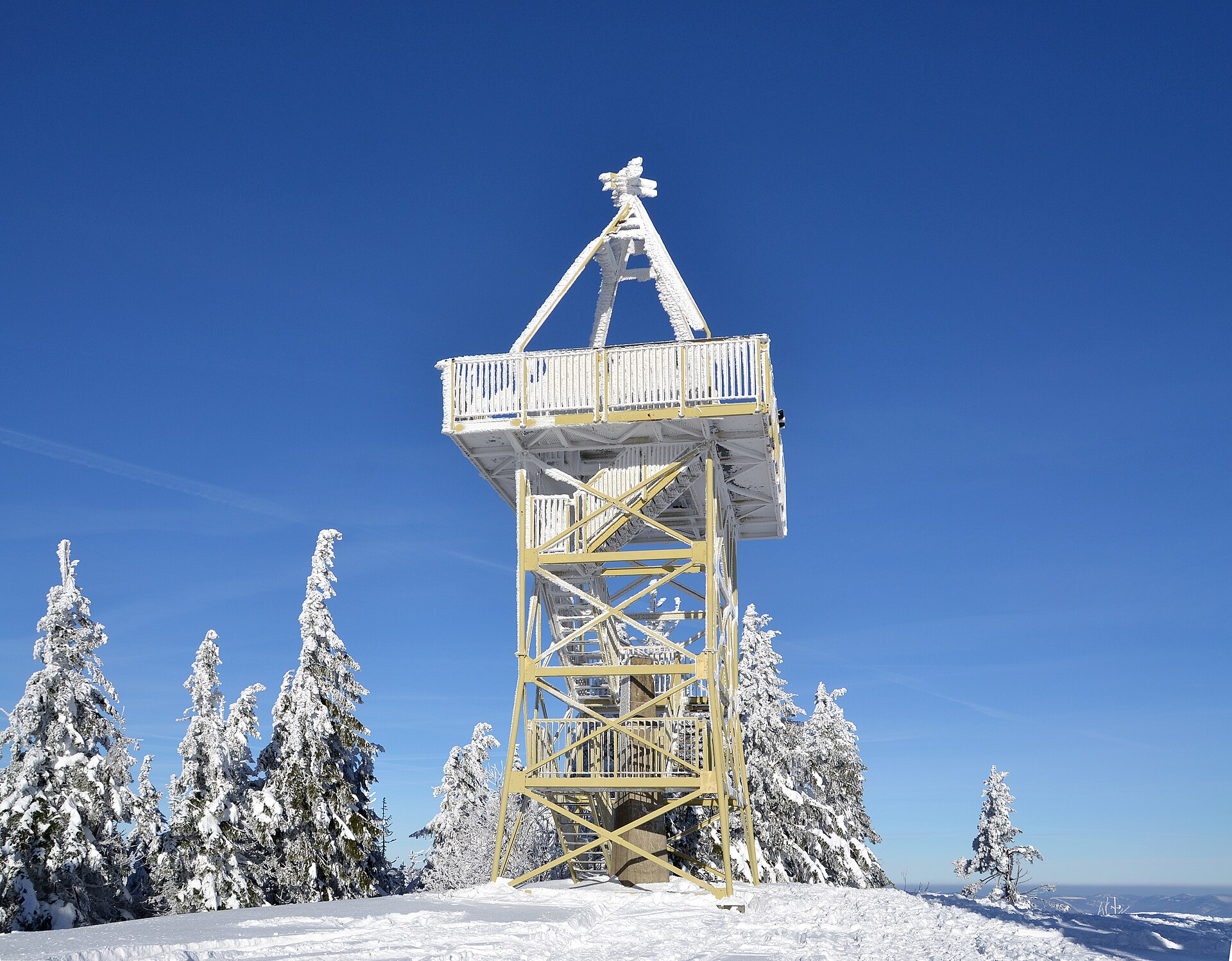 Barania Góra, Silesia, Beskid Śląski mountains. Observation tower