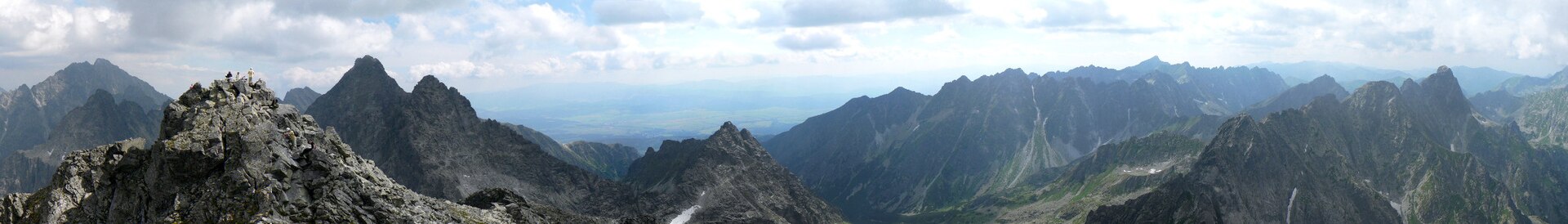 Panorama from Rysy, border summit (NW)